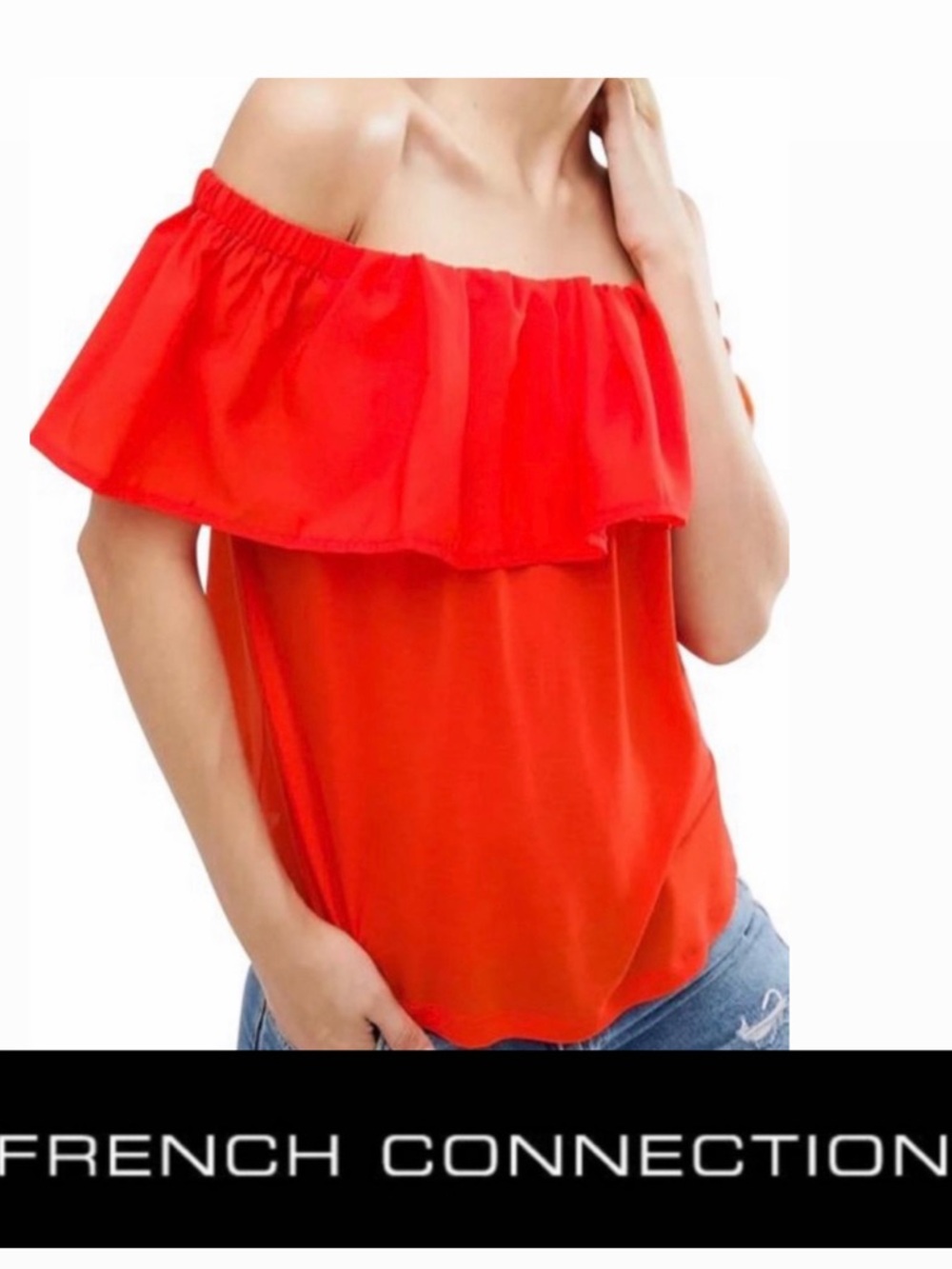 French Connection Polly Cold Shoulder Top